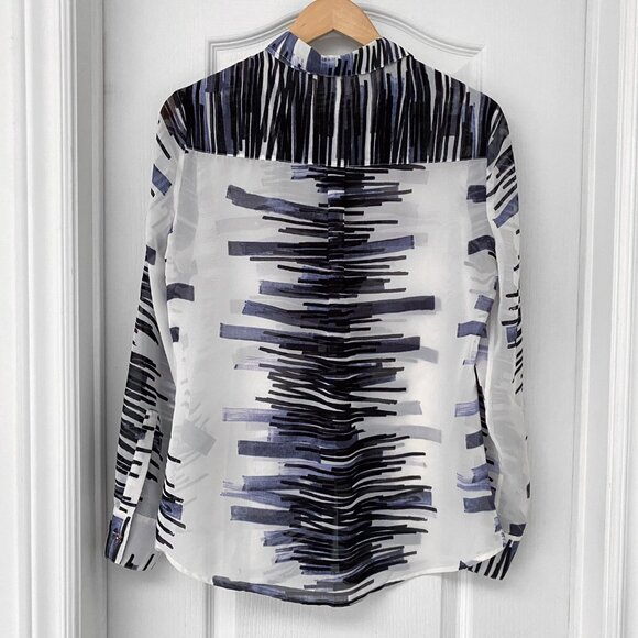 Ivanka Trump - Button Front Print Longsleeve Shirt with Cuffs - Picture 2 of 13